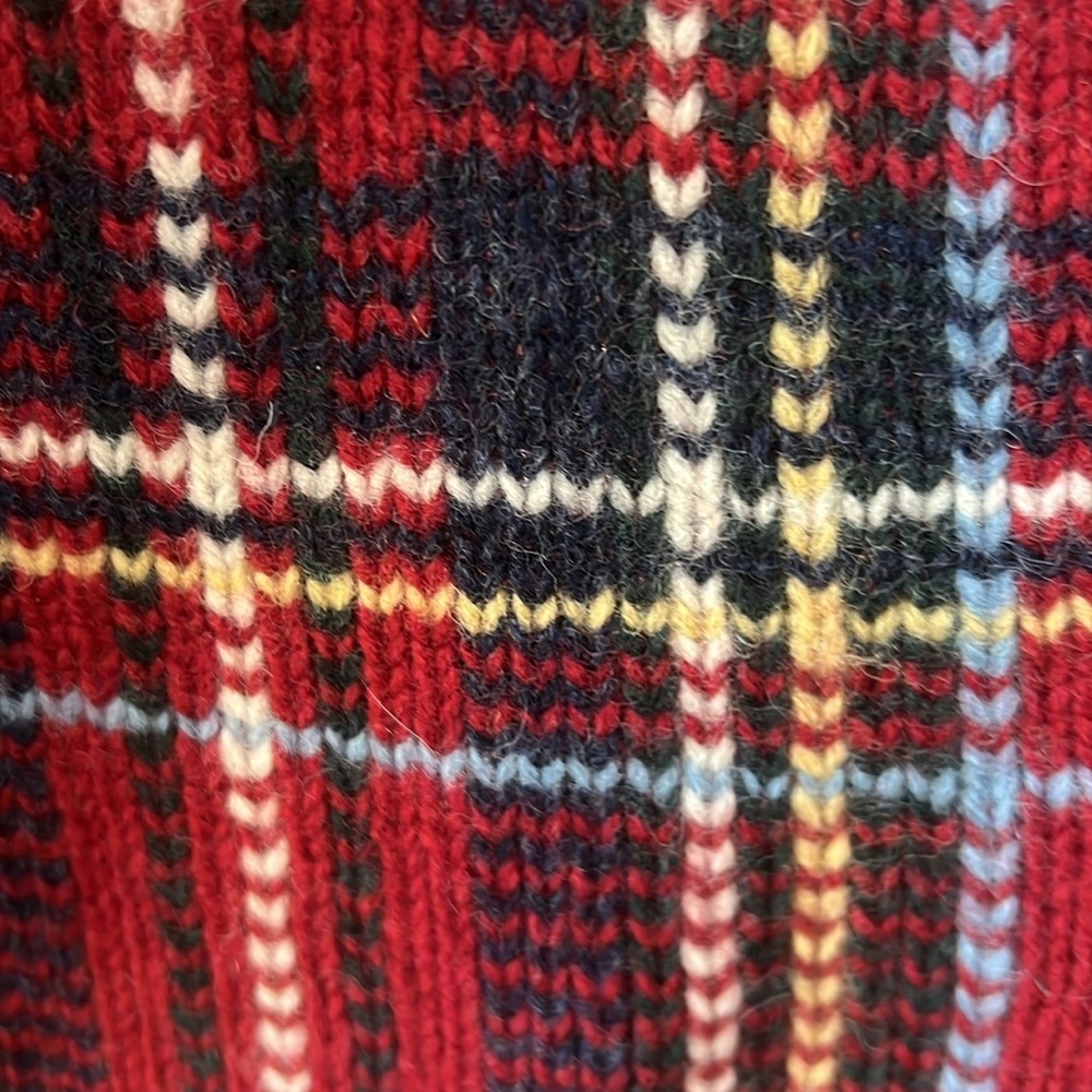 Eddie Bauer tartan zip up holiday sweater L - Picture 3 of 4